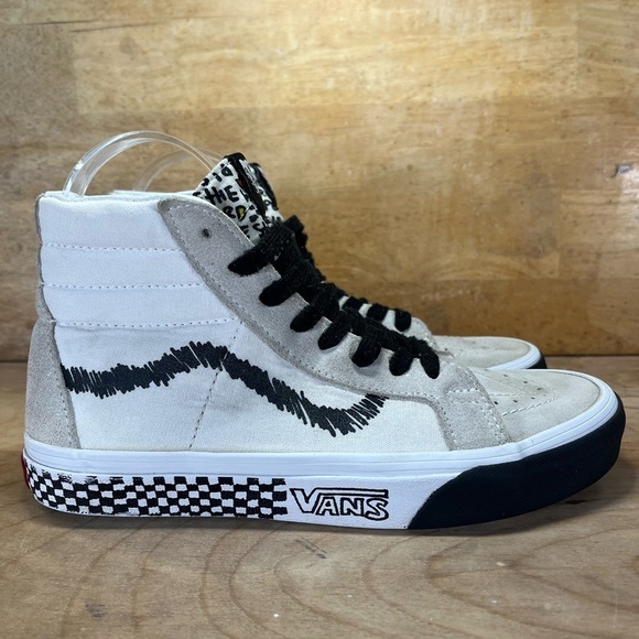 Vans Shoes - Vans Sk8 Hi SUEDE/Canvas Womens Size 7 Shoes Sneakers White Black